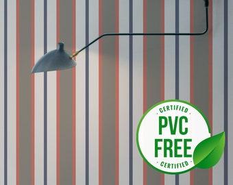 Brown and beige striped wallpaper | Removable Peel and Stick wallpaper or Unpasted wallpaper - PVC-Free |  Self-adhesive wallpaper