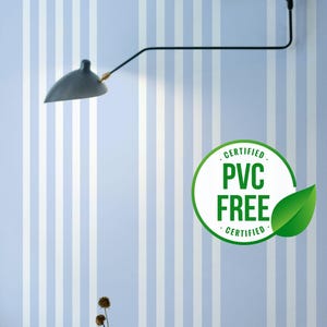 Blaue Elegante Französische Streifen Tapete | Ablösbare Tapete oder ungeklebte Tapete - PVC-Frei | Selbstklebende Tapete