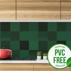 Carta da parati con piastrelle verde scuro / Carta da parati rimovibile Peel and Stick o Carta da parati non incollata - Senza PVC / Carta da parati autoadesiva Backsplash