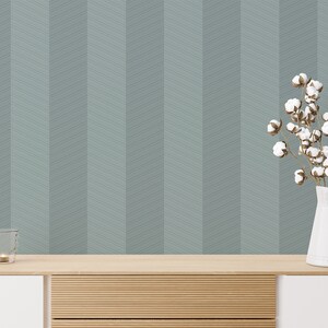 Blue Chevron Wallpaper Removable Peel and Stick Wallpaper or Unpasted