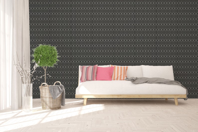 Geometric wallpaper Hexagon Removable Peel and Stick wallpaper or Unpasted wallpaper PVC-Free Seamless Self-adhesive wallpaper image 6