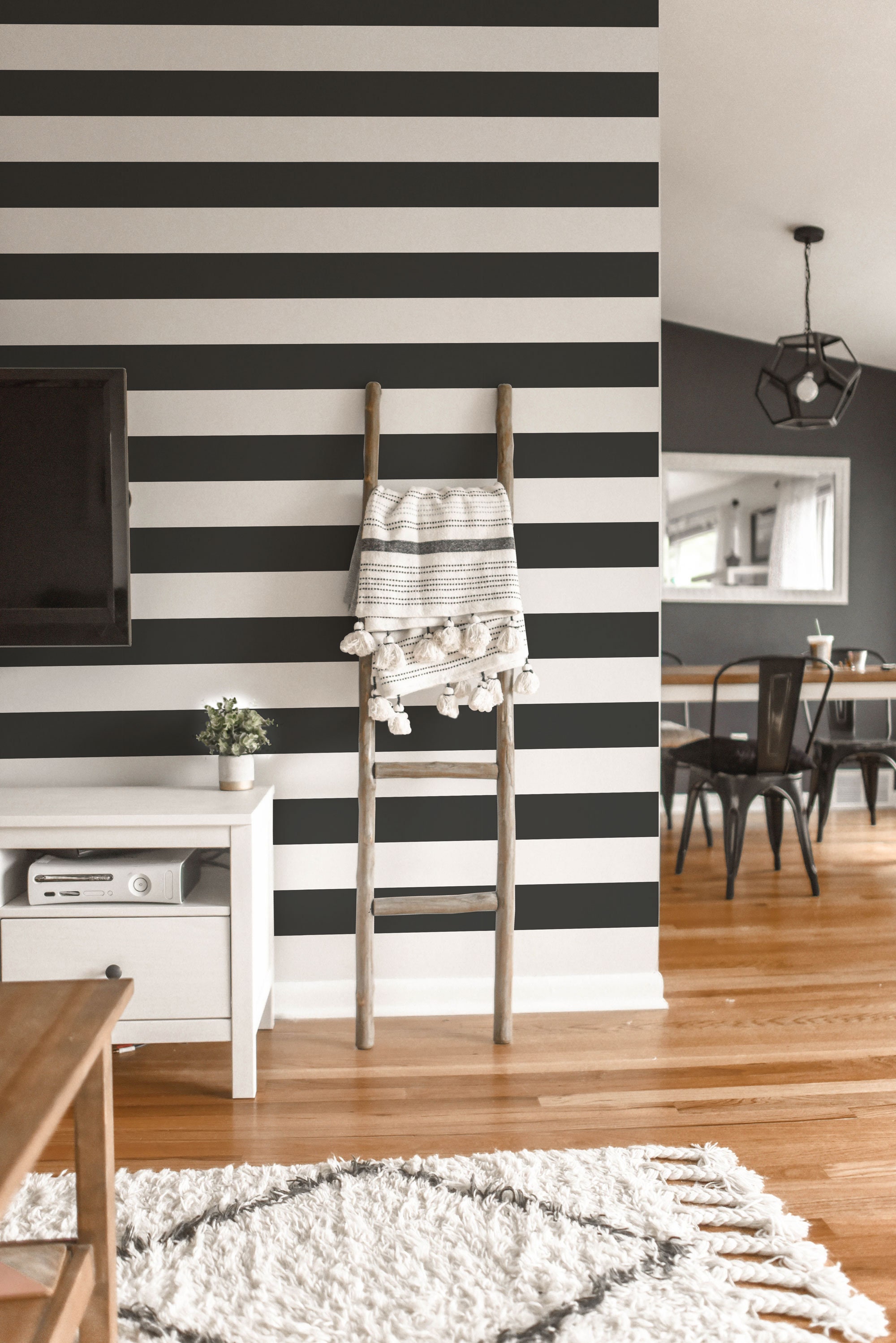 Black And White Horizontal Striped Walls