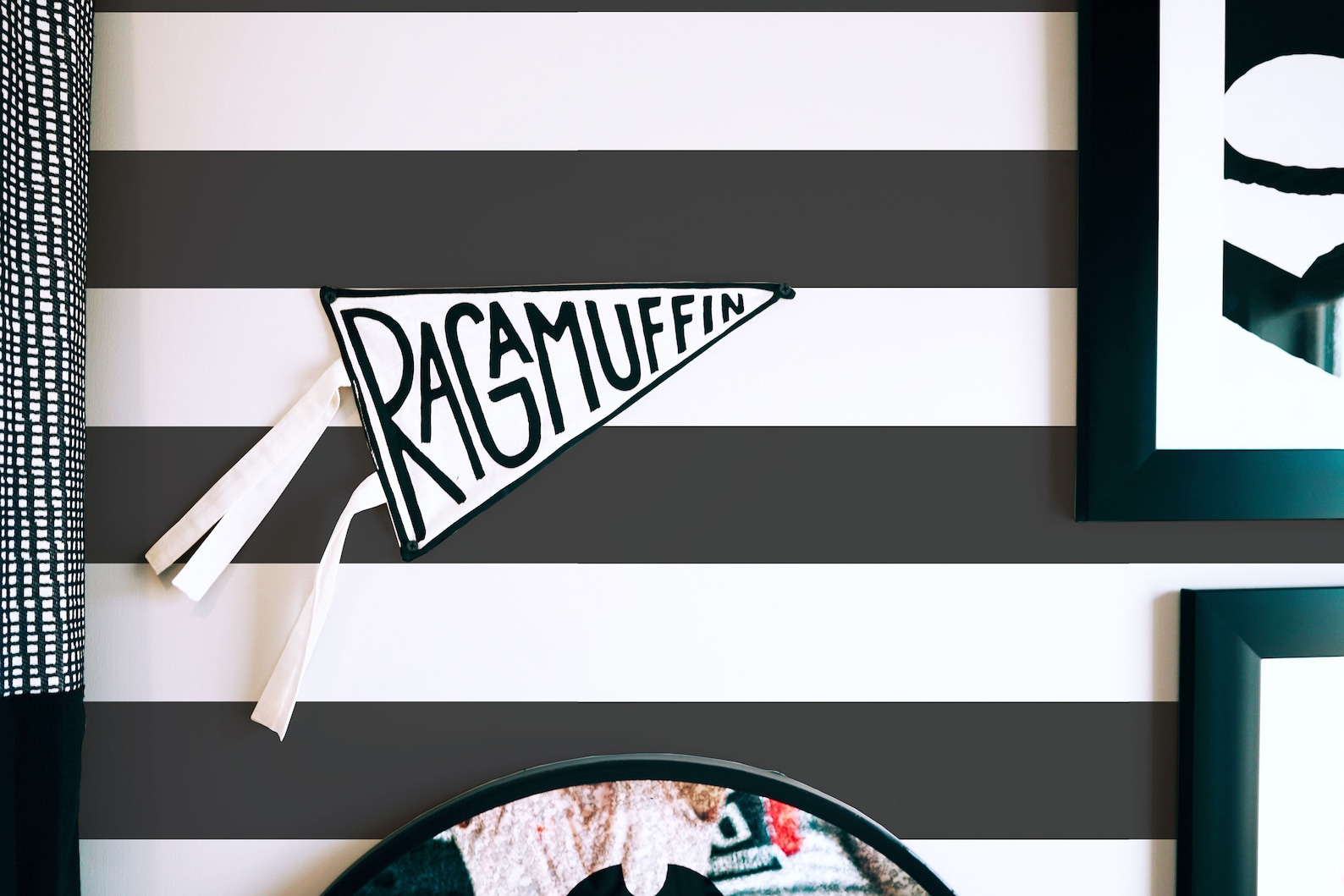 Stripe Selfadhesive Wallpaper Black and White Wide Stripe Etsy UK