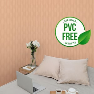 Pfirsich und Terrakotta Pinselstrich Tapete | Ablösbare Tapete oder ungeklebte Tapete - PVC-Frei |  Selbstklebende Tapete