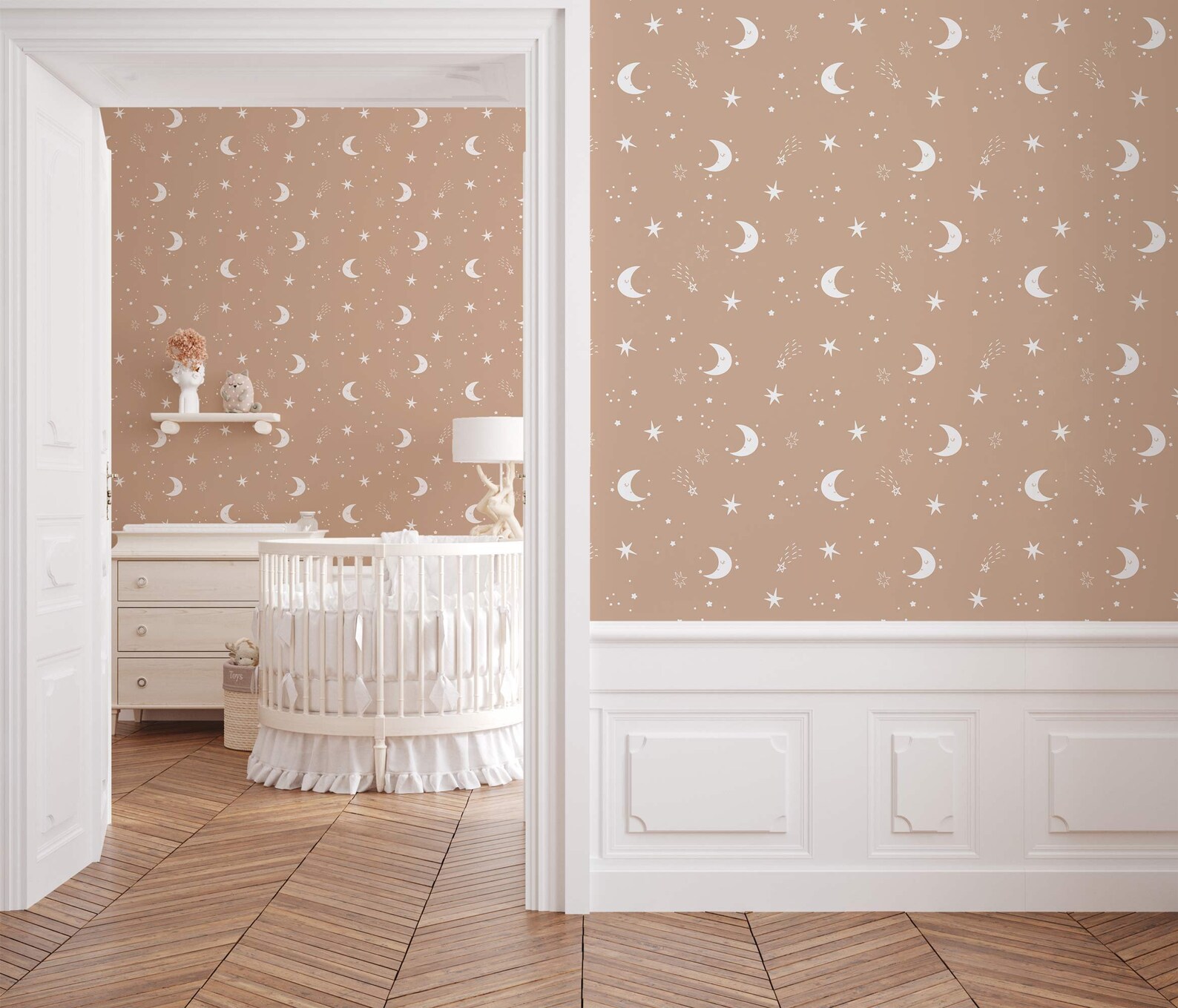 Minimalist Moon Wallpaper Removable Peel and Stick Wallpaper | Etsy