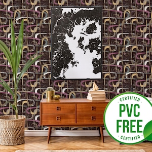 Dark and colorful brush stroke wallpaper | Removable Peel and Stick wallpaper or Unpasted wallpaper - PVC-Free | Self-adhesive wallpaper