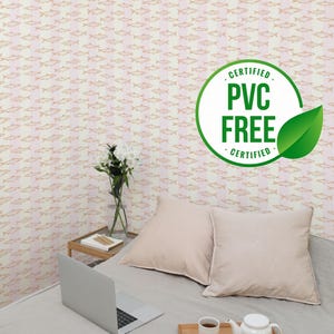 Carta da parati nautica beige e rosa / Carta da parati rimovibile Peel and Stick o Carta da parati non incollata - Senza PVC / Carta da parati autoadesiva a righe