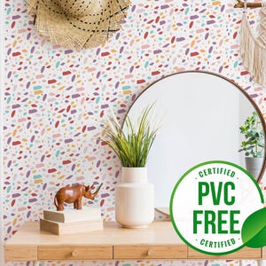 Bold Terrazzo selbstklebende Tapete | Bunte Konfetti zum Abziehen und Aufkleben der Tapete - PVC-Frei | Abnehmbare Tapete