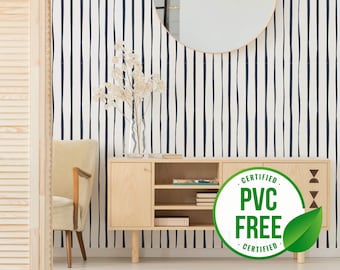 Randig tapet | Penseldrag Avtagbar självhäftande tapet eller opastämd tapet - PVC-fri | Randig självhäftande tapet