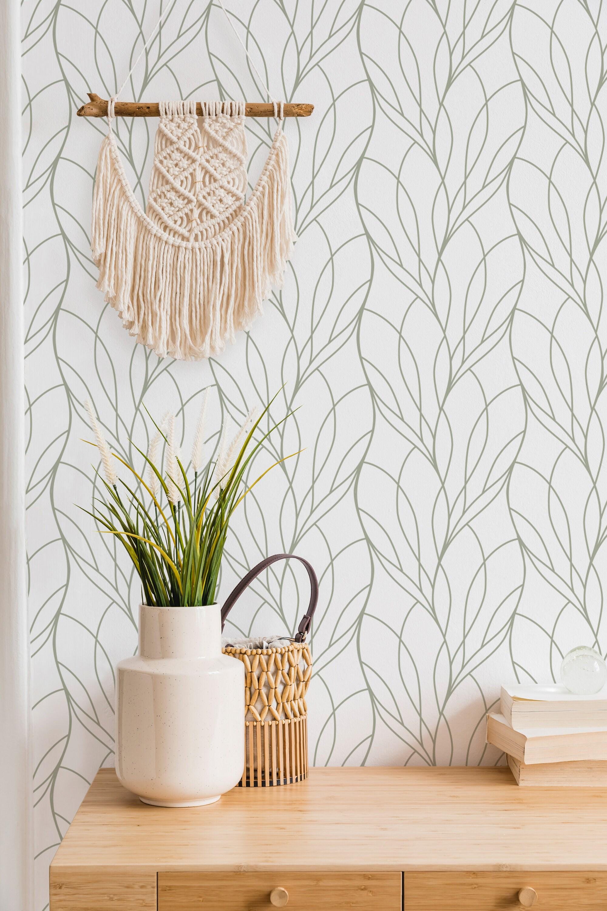 Wavy Line Wallpaper | Removable Peel and Stick Wallpaper or Unpasted ...