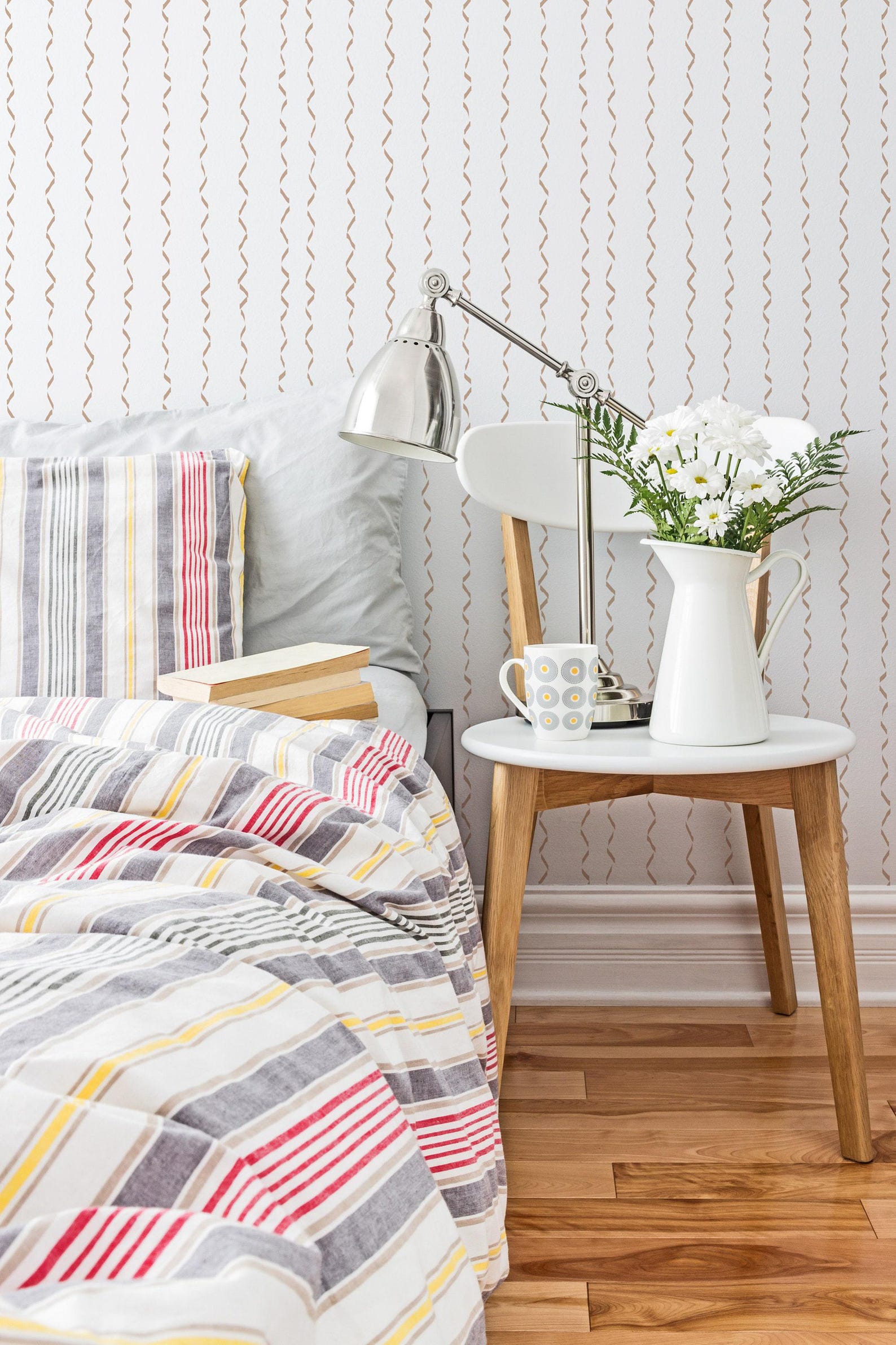 Wavy Stripe Wallpaper | Removable Peel and Stick Wallpaper or Unpasted ...