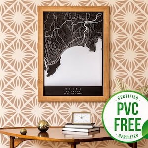 Beige and white moroccan tile wallpaper | Removable Peel and Stick wallpaper or Unpasted wallpaper - PVC-Free