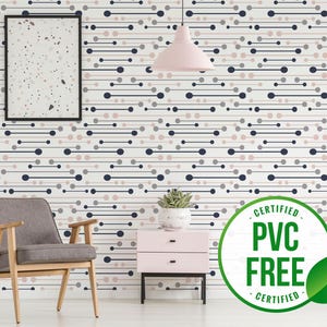 Gender-neutral wallpaper | Geometric Removable Peel and Stick wallpaper or Unpasted wallpaper - PVC-Free | Dotted Self-adhesive wallpaper