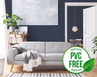 Navy blue solid color self-adhesive wallpaper | Navy Removable peel and stick wallpaper or Unpasted - PVC-free | Solid Color Wall Décor