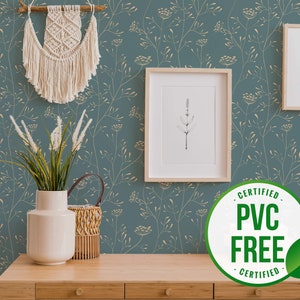 Floral self-adhesive wallpaper | Minimal removable peel and stick wallpaper - PVC-Free material & Eco-friendly Inks