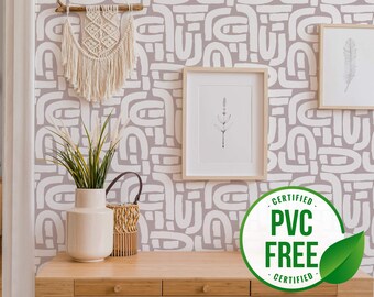Pink brush stroke wallpaper | Removable Peel and Stick wallpaper or Unpasted wallpaper - PVC-Free | Bold Hand Drawn Self-adhesive wallpaper