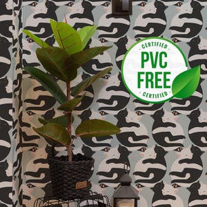 Black and gray animal wallpaper | Removable Peel and Stick wallpaper or Unpasted wallpaper - PVC-Free |  Self-adhesive wallpaper