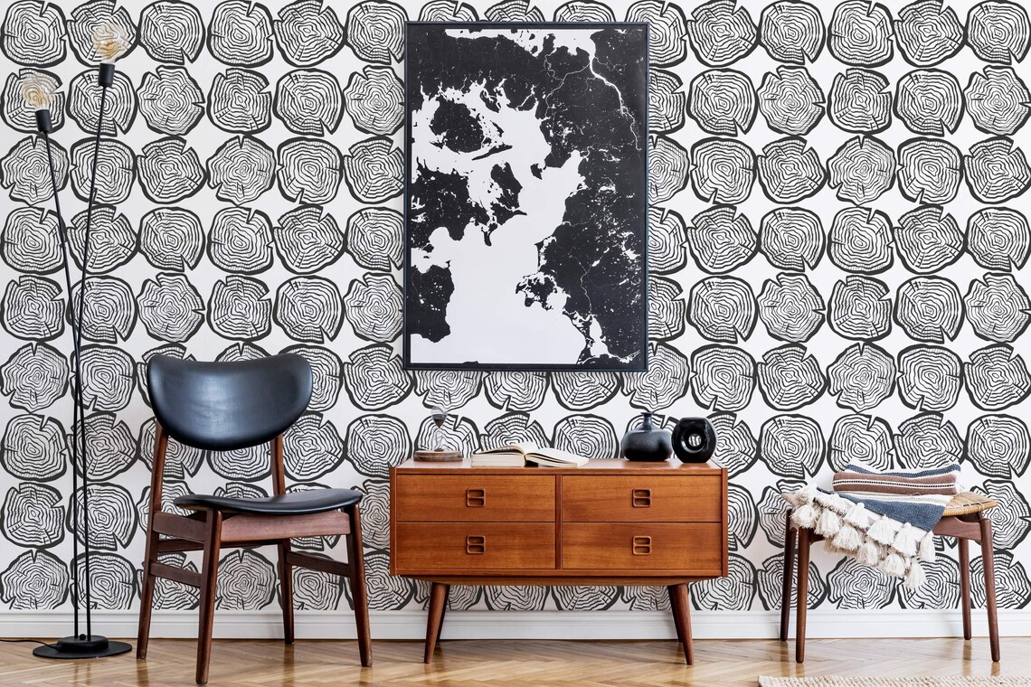 Black Wood Wallpaper Removable Peel and Stick Wallpaper or - Etsy