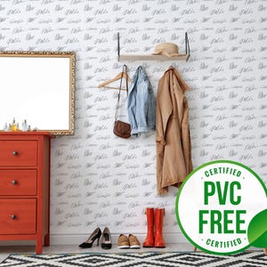 Handwriting wallpaper | Ink script Removable Peel and Stick wallpaper or Unpasted wallpaper - PVC-Free | Abstract Self-adhesive wallpaper