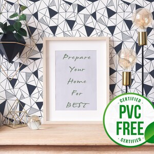 Navy blue triangle self-adhesive wallpaper | Removable peel and stick wallpaper - PVC-Free material & Eco-friendly Inks