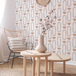 Abstract boho circles self-adhesive wallpaper | Removable Peel and Stick wallpaper or Unpasted wallpaper - PVC-Free image 7