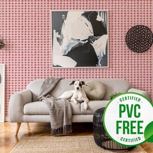 Eklektische rosa selbstklebende Tapete | Abnehmbare gepunktete Tapete oder ungeklebte Tapete - PVC-Frei