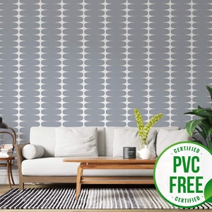 Purple striped wallpaper | Removable Peel and Stick wallpaper or Unpasted wallpaper - PVC-Free | Geometric Circle Self-adhesive wallpaper