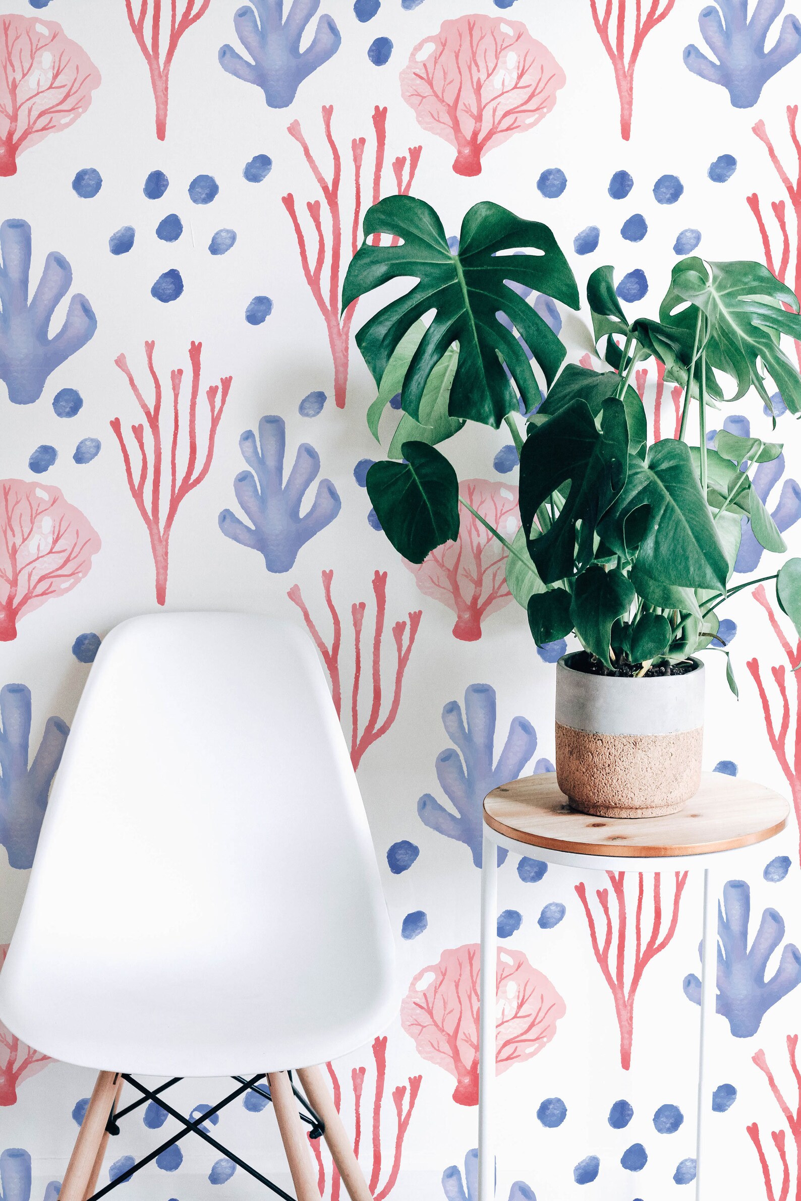 Coral selfadhesive wallpaper coral peel and stick wallpaper Etsy