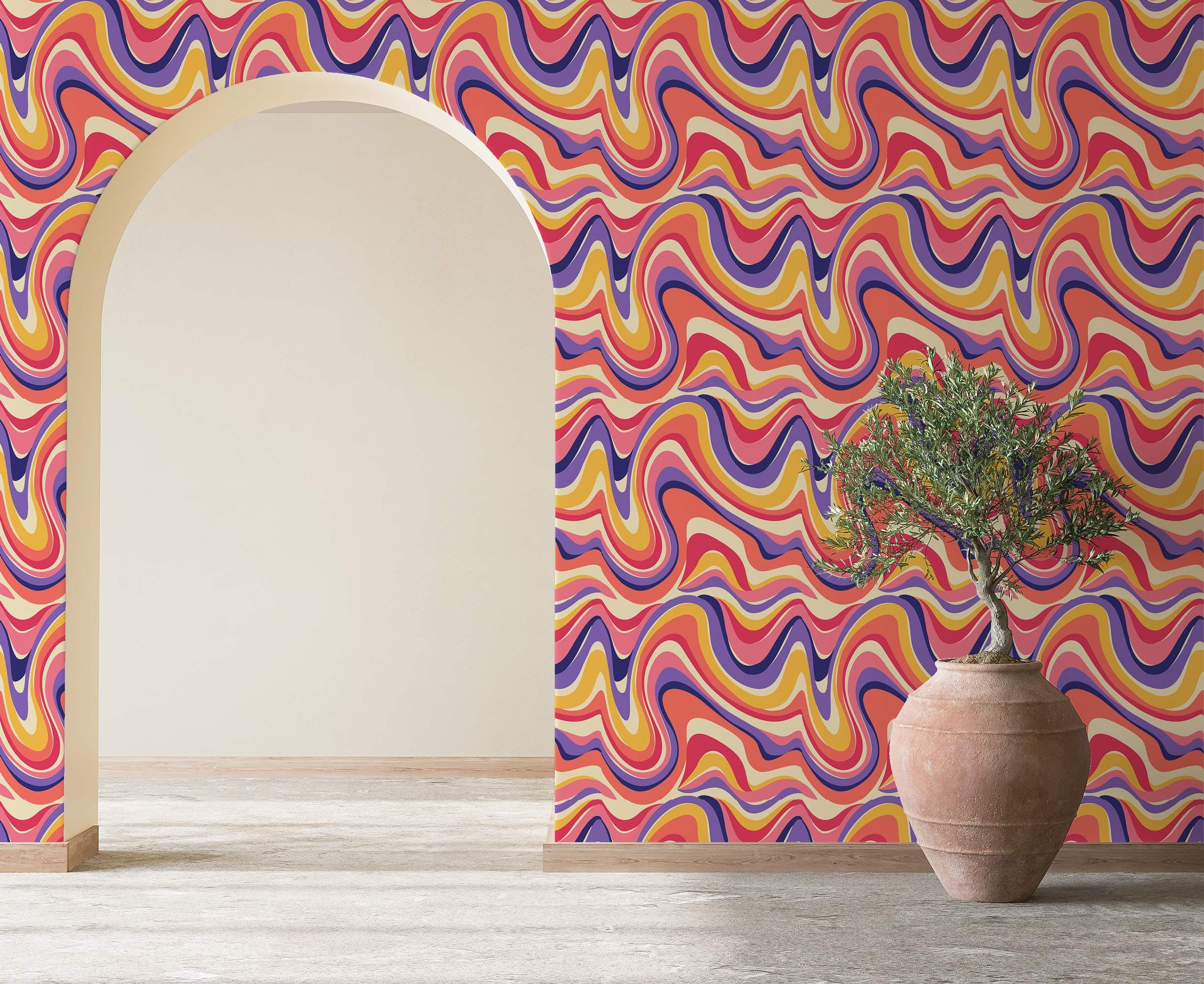 Colorful Psychedelic Wallpaper Removable Peel and Stick - Etsy