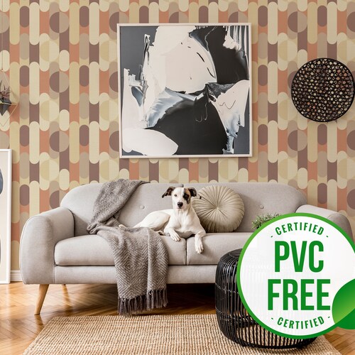 Midcentury Geometric Selfadhesive Wallpaper Removable Peel Etsy