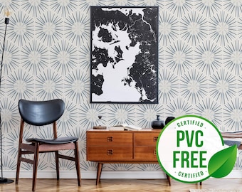 Spark self-adhesive wallpaper | Geometric blue star removable peel and stick wallpaper - PVC-Free material & Eco-friendly Inks