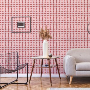 Eclectic Pink Self-adhesive Wallpaper Dotted Removable Peel and Stick