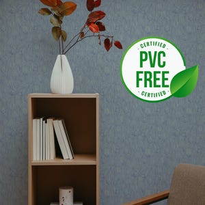 Blue and gray floral wallpaper | Removable Peel and Stick wallpaper or Unpasted wallpaper - PVC-Free |  Self-adhesive wallpaper
