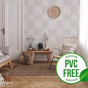 Papier peint autocollant à carreaux rayés | Papier peint amovible - Matériau sans PVC et encres respectueuses de l'environnement
