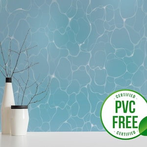 Blue swimming pool wallpaper | Removable Peel and Stick wallpaper or Unpasted wallpaper - PVC-Free | Water Summer Self-adhesive wallpaper
