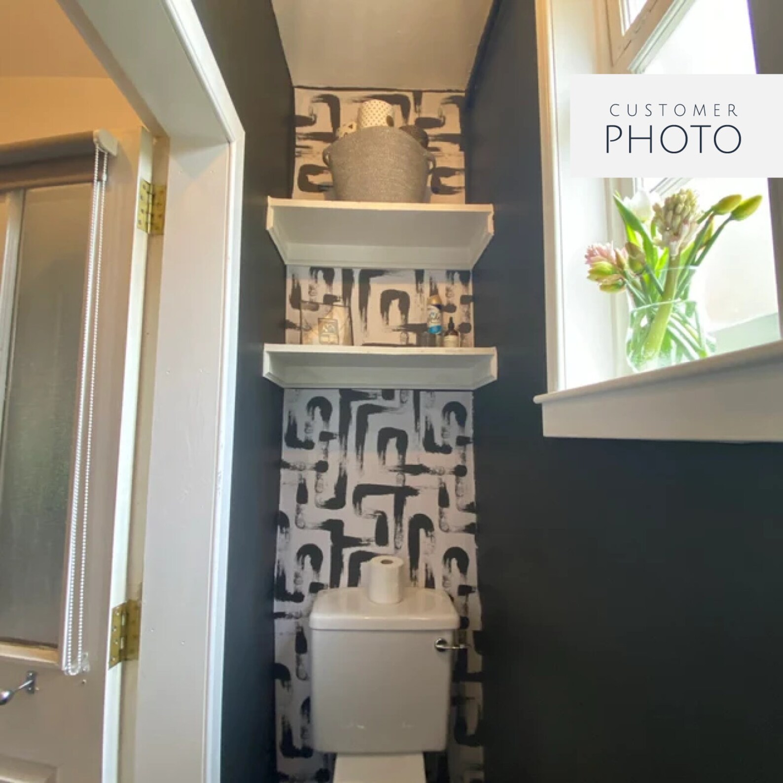 Black and White Selfadhesive Wallpaper Brush Stroke Peel Etsy