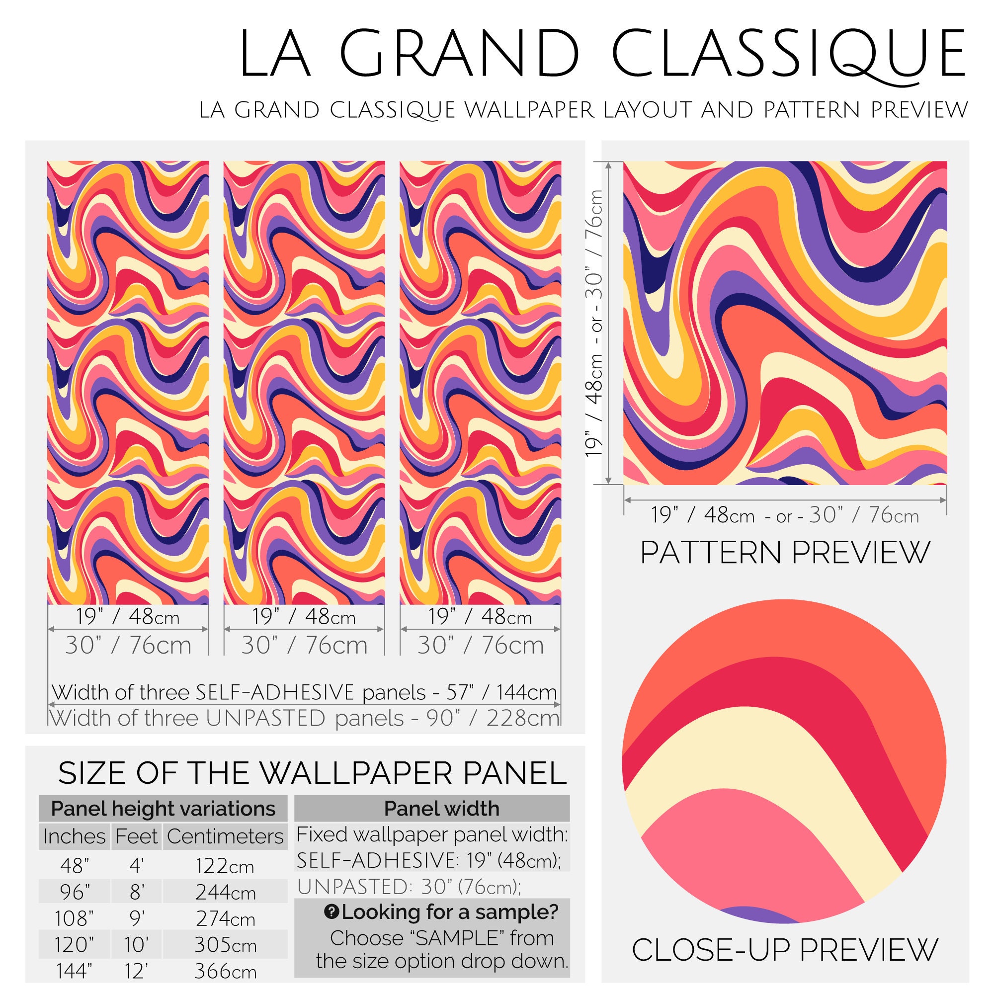 Colorful Psychedelic Wallpaper Removable Peel and Stick - Etsy