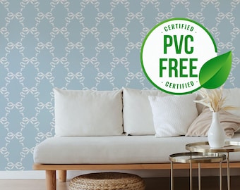 Papel pintado para habitación de bebé en azul claro y beige / Papel pintado despegable y pegable o papel pintado sin pegar - Sin PVC / Papel pintado autoadhesivo