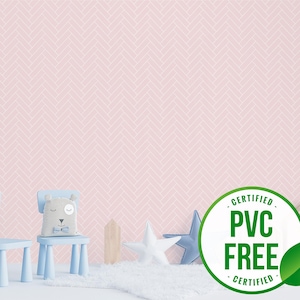 Rosa Fischgrätenmuster | Ablösbare Tapete oder ungeklebte Tapete - PVC-Frei | Selbstklebende Tapete