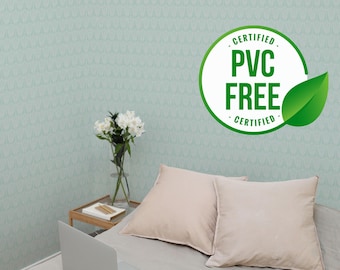 Grüne Art Deco Tapete | Ablösbare Tapete oder ungeklebte Tapete - PVC-Frei |  Selbstklebende Tapete