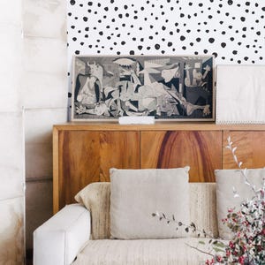 Speckled dot self-adhesive wallpaper | Black and white polka dot Removable Peel and Stick wallpaper or Unpasted wallpaper - PVC-Free image 9