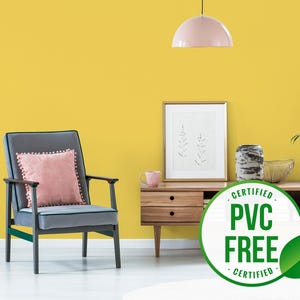 Carta da parati autoadesiva gialla semplice / Carta da parati rimovibile stacca e attacca di colore giallo pieno - Materiale senza PVC e inchiostri ecologici