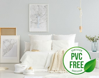 Zig zag wallpaper | Chevron Removable Peel and Stick wallpaper or Unpasted wallpaper - PVC-Free | Herringbone Self-adhesive wallpaper
