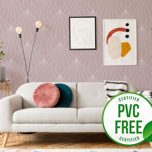 Tapete im Art Deco Stil | Ablösbare Tapete oder ungeklebte Tapete - PVC-Frei | Zeitgenössische selbstklebende Tapete