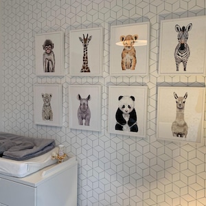 Geometric self-adhesive wallpaper | Hexagon Removable Peel and Stick wallpaper or Unpasted wallpaper - PVC-Free image 3