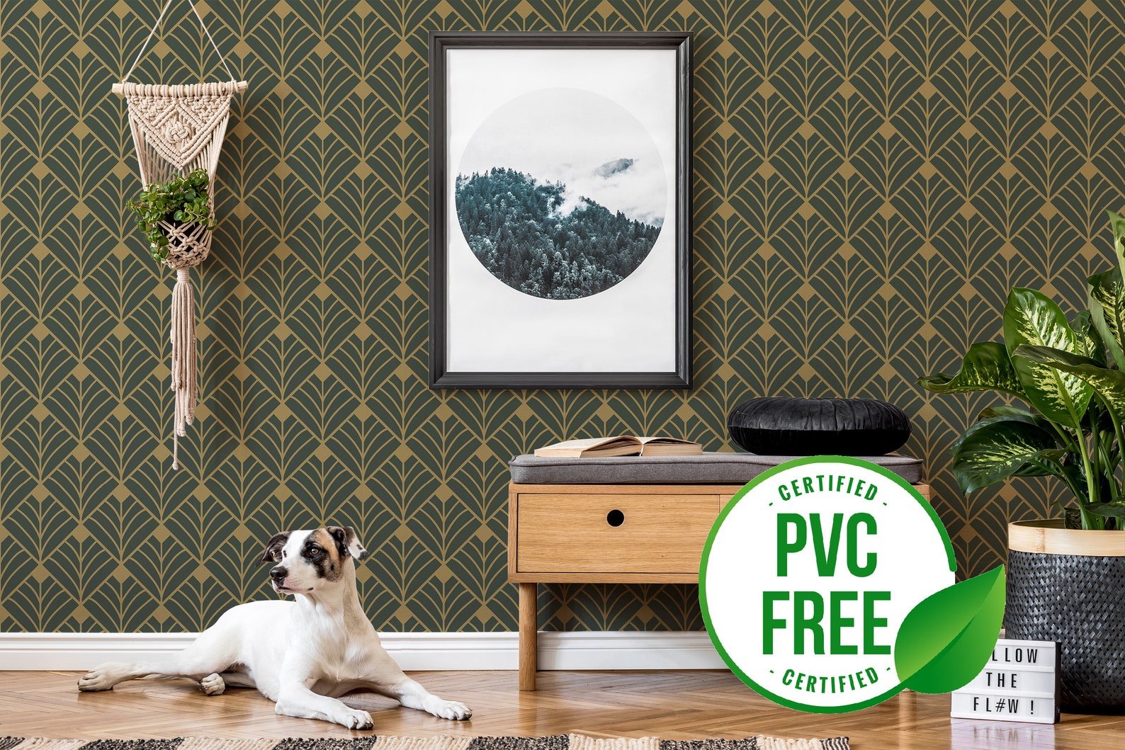 Emerald Green Art Deco Wallpaper Removable Peel and Stick - Etsy