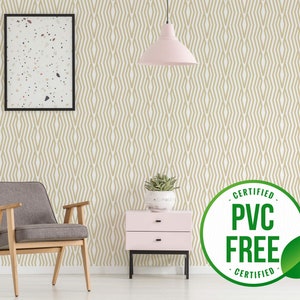 Geometric wallpaper | Art Deco Removable Peel and Stick wallpaper or Unpasted wallpaper - PVC-Free | Contemporary Self-adhesive wallpaper