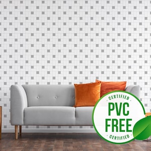 Tile self-adhesive wallpaper | Geometric Peel and Stick wallpaper or Unpasted wallpaper - PVC-Free | Mosaic Removable wallpaper