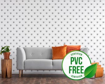 Tile self-adhesive wallpaper | Geometric Peel and Stick wallpaper or Unpasted wallpaper - PVC-Free | Mosaic Removable wallpaper