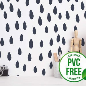 Dot Peel and Stick wallpaper | Raindrop Removable wallpaper or Unpasted wallpaper - PVC-Free | Blue dot Self-adhesive wallpaper